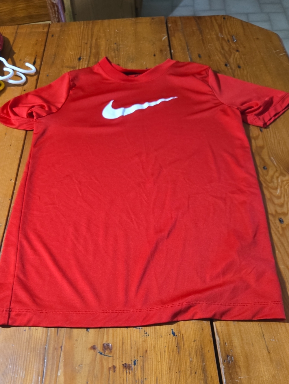 Nike Red Short Sleeve Tee with White Swoosh Sz Xl Dri Fit
